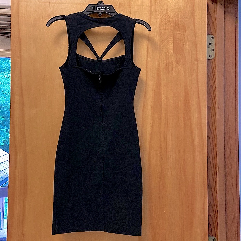 BLACK CUT OUT MINI DRESS~SM~UNIQUE BOLD STYLE - Picture 3 of 9